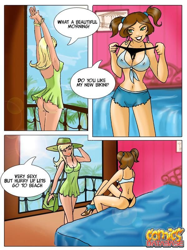 Big meloned blonde comics babe gives blowjob and gets fucked on the beach