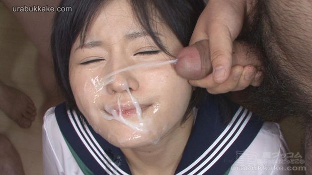 Hot asian in a awesome bukkake picture