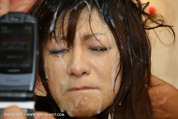 Hot bukkake picture with sexy asian