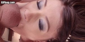 Ingcredible eyes babe mouth fucked