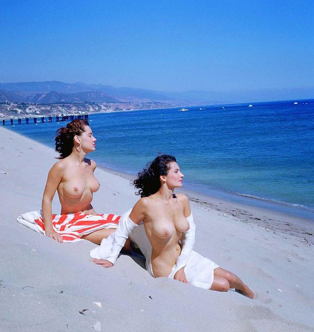 Sunbathers on the Beach, 1950's
