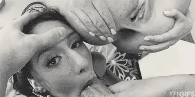 Ass to mouth in black and white