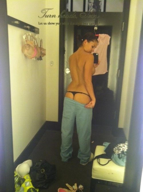 Trying on scrubs