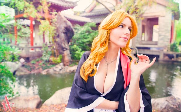 giant boobs hanging out, rangiku cosplay