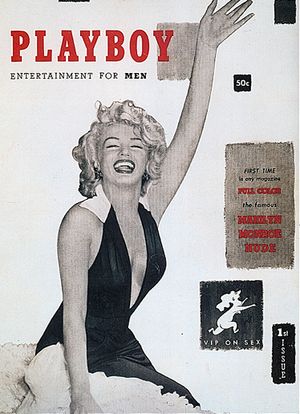 Marilyn Monroe on the front cover of the first issue of Playboy, December 1953.