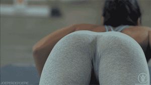 Jen Selter doing yoga pose from behind ass pussy