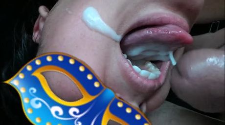 Huge load, wonder if she swallowed it or spit it out when she turned away from the camera.