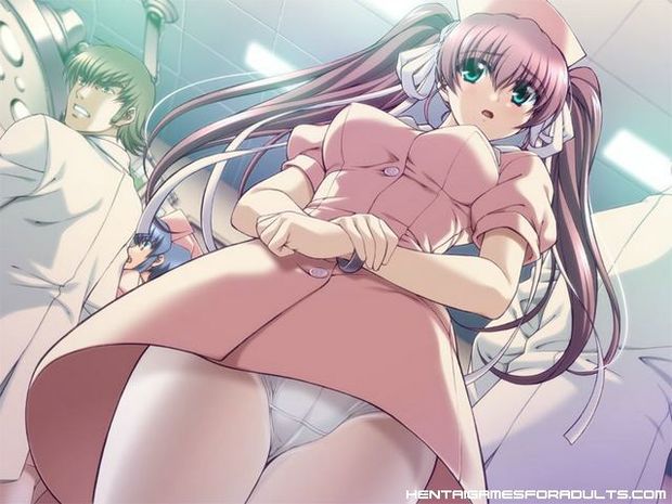 Innocent hentai girl gets her neck trapped with collar