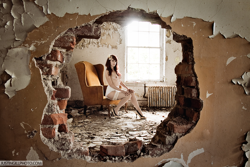 Sophie on an abandoned mental asylum.