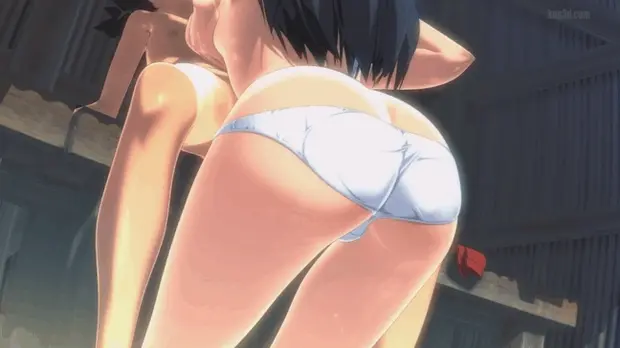 1girl 3d animated animated_gif ass bare_shoulders blue_hair blush breasts brown_eyes brown_hair censored hetero huge_ass huge_breasts nude outdoors paizuri panties penis red_eyes sandwichworks shota straight_shota takarasagashi_no_natsuyasumi topless unde