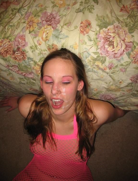 Cute amature gets her facial