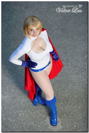 high angle powergirl shot