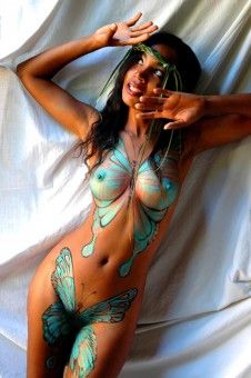 Body paint butterflies