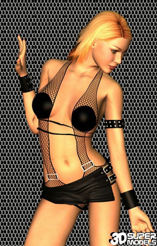 Ultra sexy blondie 3D seductress teasing us with her mini costume
