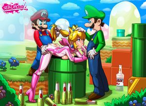Peach, Mario and Luigi by tekuhonohabo