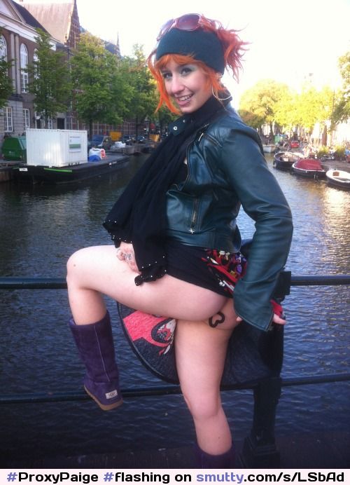 #ProxyPaige #flashing in #Amsterdam with a #kinky little #buttplug in her #ass
