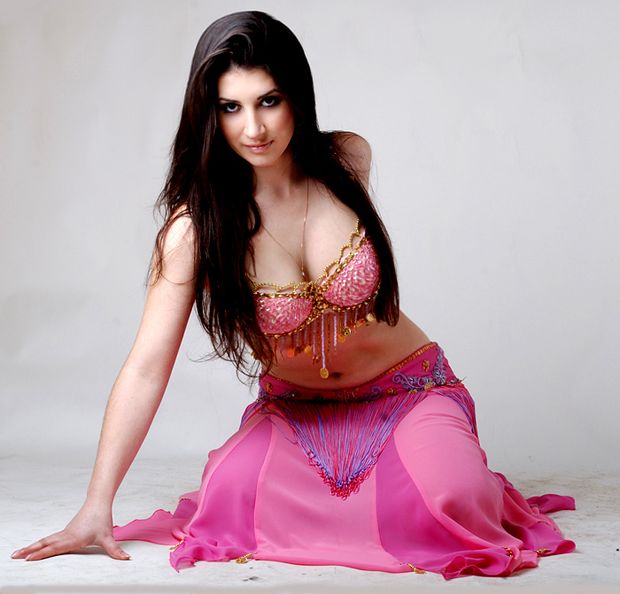 Gorgeous belly dancer Showing off her beautiful milk wagons!