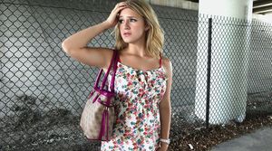 Blonde Gets Nailed on Camera! a peek at this blonde hottie banging a random stranger in a gas station bathroom. He picked up this DTF slut on the curb. Dixie put her hungry mouth on guy’s hammer, then after getting fucked over the