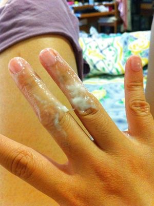 Cum in her hand