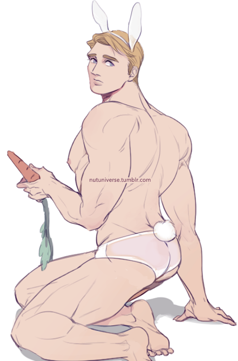 steve in a bunny outfit