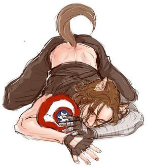 the avengers bucky as a neko