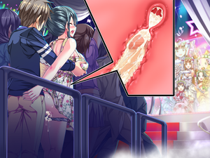 Girl secretly creampied from behind in crowd