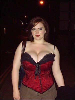 Sexy big breasted redhead out for a wild night