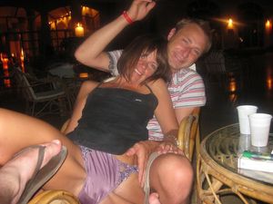 Milf flashes panties in public