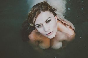 London Andrews going skinny dipping.