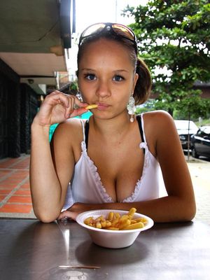 "Stop staring at my french fries!"