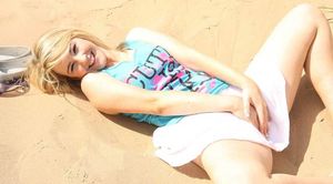 Katie K in a floaty little skirt