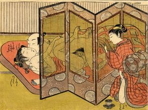 Isoda Koryusai, 18th century, Japanese Shunga print