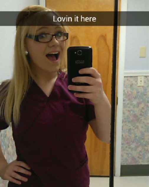 Kiersten in scrubs