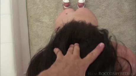 Tricia gets fucked povd style by Rocco in a room with a huge mirror. Their pussies get ground and pounded hard with Roccos violent cock. The