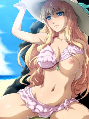 blonde at the beach