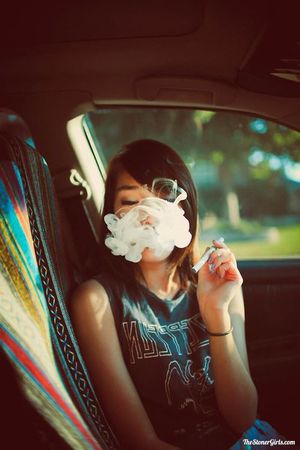Beautiful girl smoking some weed