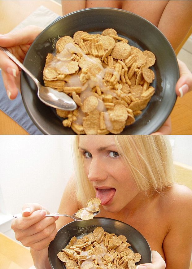 milk for her cereal