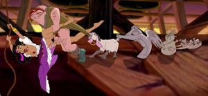 The Hunchback of Notre Dame giving Esmeralda sanctuary