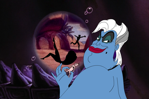 The Little Mermaid Ariel with fish head panel 3
