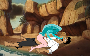 The Little Mermaid Ariel with fish head panel 2