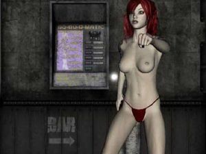 Tattooed redhead 3D teen slut Amanda showing large tits and dancing in her panties for you