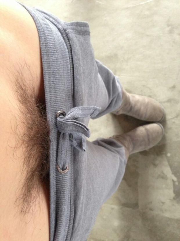Showing she did not wear panties or trim her pussy