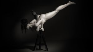 nude gymnast black and white