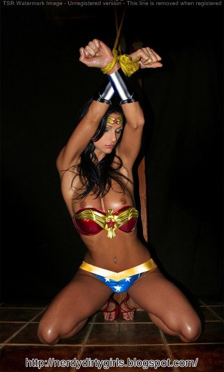 Wonder Woman Tied Up with Lasso of Truth
