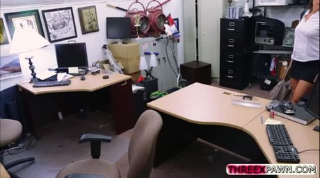 Gorgeous ass babe walks in the shop today with a stolen property and gives confession and it is all filmed on a hidden camera.