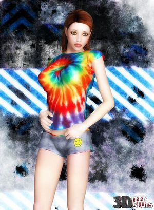 Superb redheaded 3D teen slut Tye teasing us with her hot body