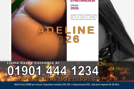 Hola soy Adeline, soy de Colombia, queres hablar conmigo, desde Colombia llama al 01901 444 1234 desde todo el mundo www.llamadaerotica.com