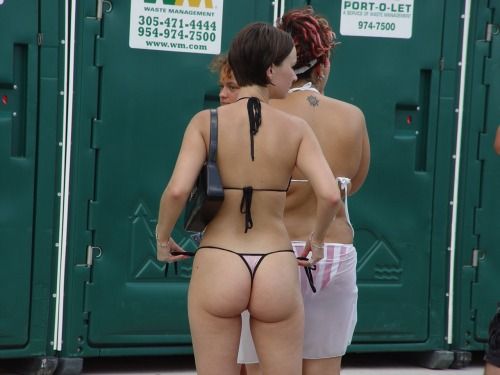 Beach thong about to come off...