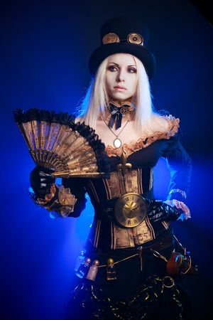 Golden Steampunk girl Stock by Nerium-Oleanders
