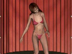 Horny 3D teen slut Britt stripping and dancing naked for you